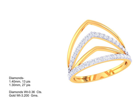 Printable 3D jewelry model of Lady diamond ring 3D Model