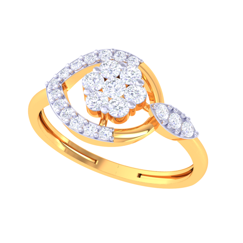 Printable 3D jewelry model of Lady diamond ring 3D मॉडल .c4d .max .obj .3ds .fbx .stl .blend