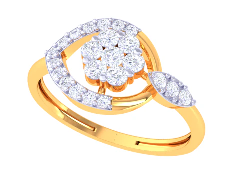 Printable 3D jewelry model of Lady diamond ring 3D Model