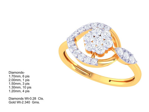 Printable 3D jewelry model of Lady diamond ring 3D Model