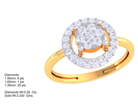 Printable 3D jewelry model of Lady diamond ring 3D Model