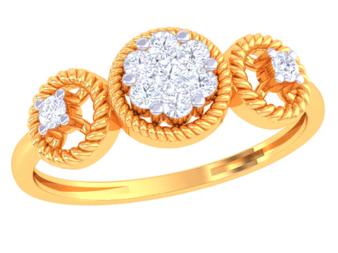 Printable 3D jewelry model of Lady diamond ring 3D Model