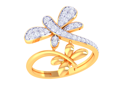Printable 3D jewelry model of Lady diamond ring Modelo 3D