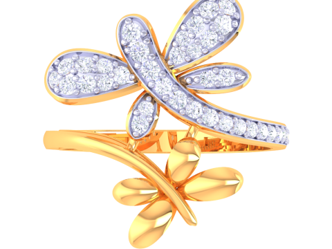Printable 3D jewelry model of Lady diamond ring 3D Model