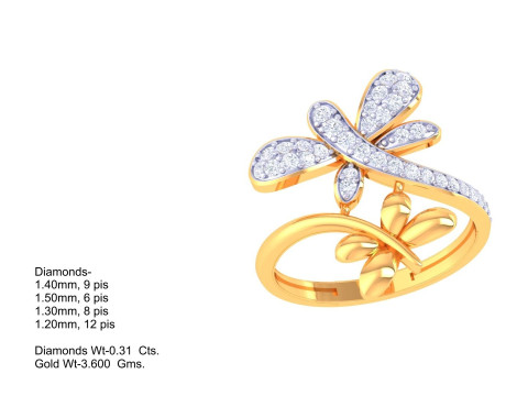 Printable 3D jewelry model of Lady diamond ring 3D Model