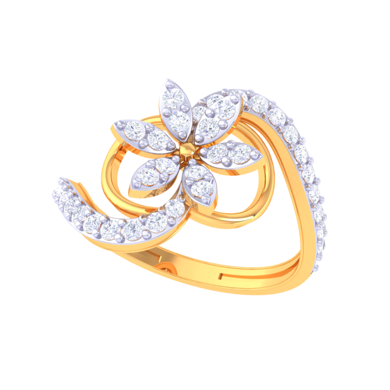 Printable 3D jewelry model of Lady diamond ring Modello 3D .c4d .max .obj .3ds .fbx .stl .blend 