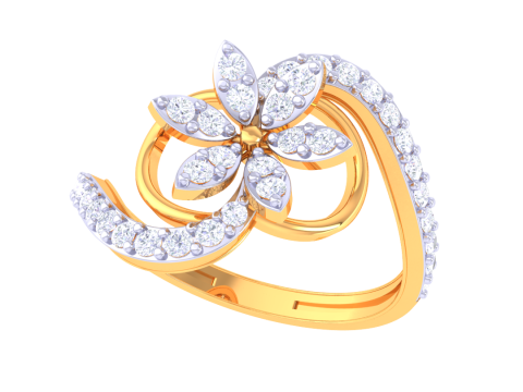 Printable 3D jewelry model of Lady diamond ring 3D Model