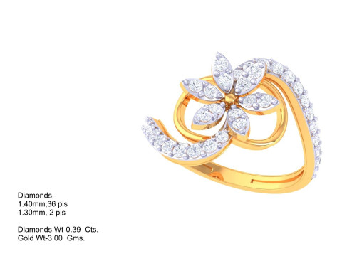 Printable 3D jewelry model of Lady diamond ring Modello 3D