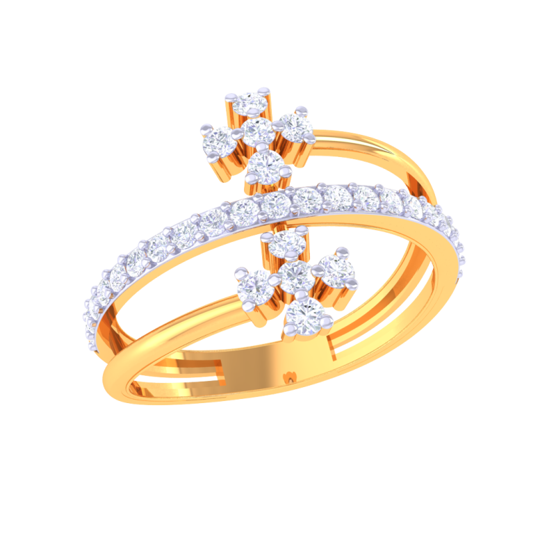 Printable 3D jewelry model of Lady diamond ring Modèle 3D .c4d .max .obj .3ds .fbx .stl .blend 