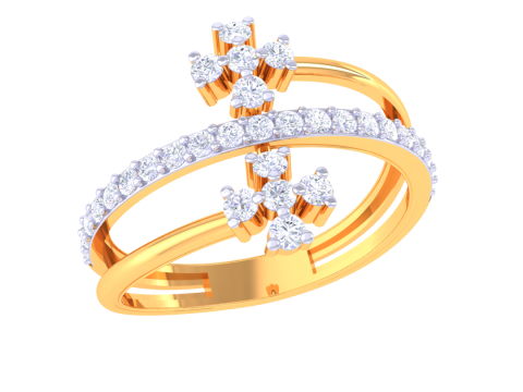 Printable 3D jewelry model of Lady diamond ring Model 3D