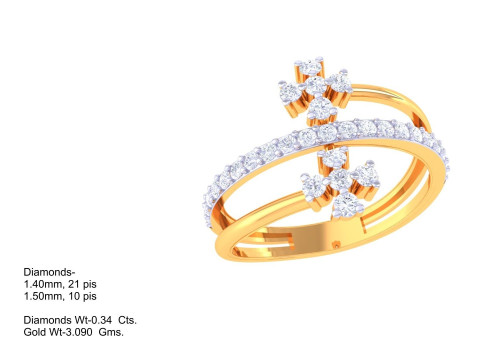 Printable 3D jewelry model of Lady diamond ring Modèle 3D