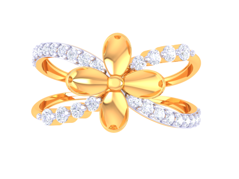 Printable 3D jewelry model of Lady diamond ring 3D 모델