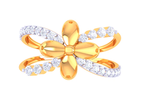 Printable 3D jewelry model of Lady diamond ring 3D Model