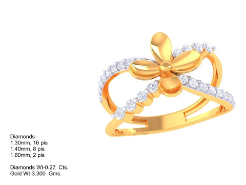 Printable 3D jewelry model of Lady diamond ring 3D Model