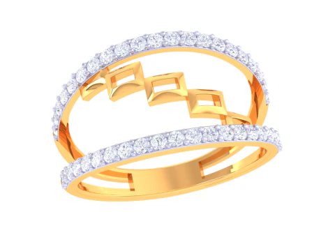 3D-модель ювелирного кольца Lady с бриллиантом для печати 3D Модель