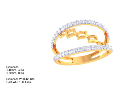 Printable 3D jewelry model of Lady diamond ring 3Dモデル