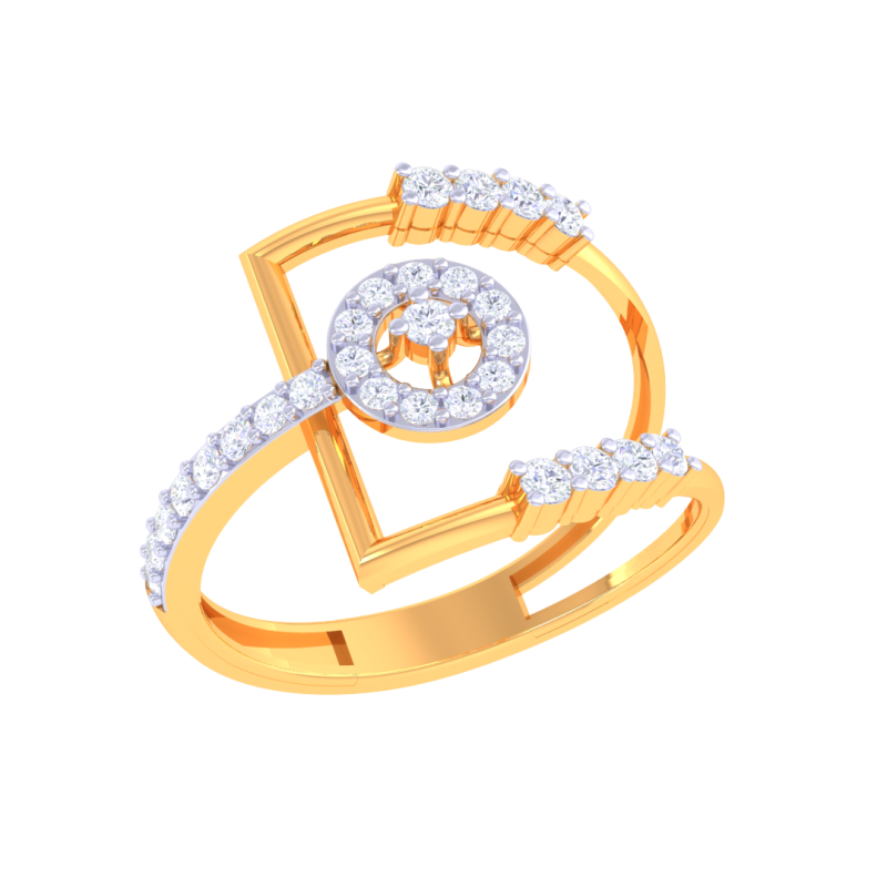 Printable 3D jewelry model of Lady diamond ring Modèle 3D .c4d .max .obj .3ds .fbx .stl .blend
