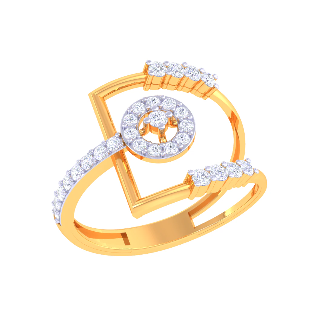 Printable 3D jewelry model of Lady diamond ring 3D Model .c4d .max .obj .3ds .fbx .stl .blend 