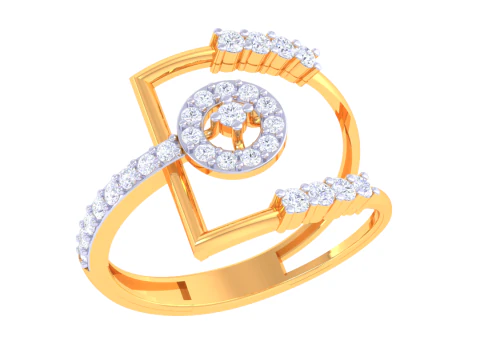 Modello di gioiello stampabile in 3D dell'anello con diamante Lady Modello 3D