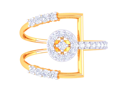 Printable 3D jewelry model of Lady diamond ring 3D Model