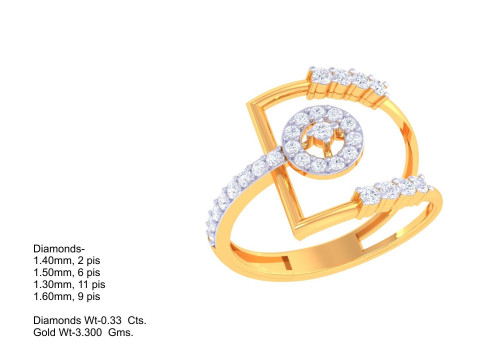 Printable 3D jewelry model of Lady diamond ring Modèle 3D