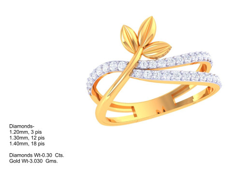 Printable 3D jewelry model of Lady diamond ring 3D Model