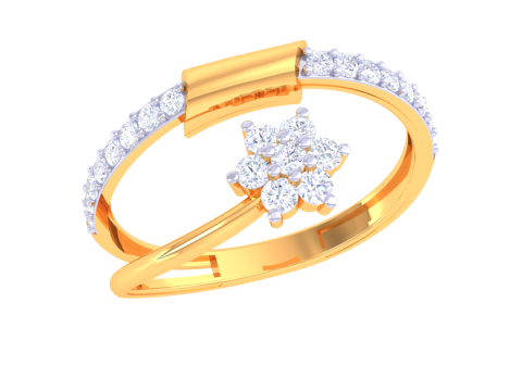 Printable 3D jewelry model of Lady diamond ring 3D Model