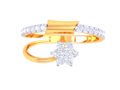 Printable 3D jewelry model of Lady diamond ring 3D Model