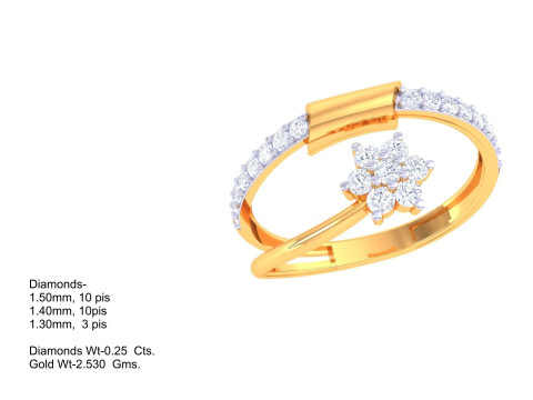 Printable 3D jewelry model of Lady diamond ring Model 3D