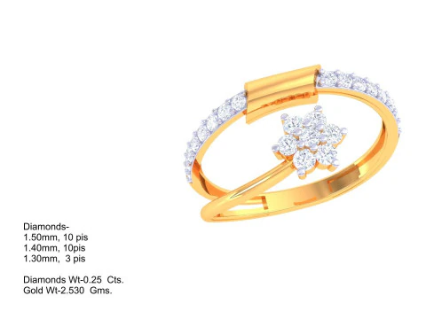 Printable 3D jewelry model of Lady diamond ring 3D Model