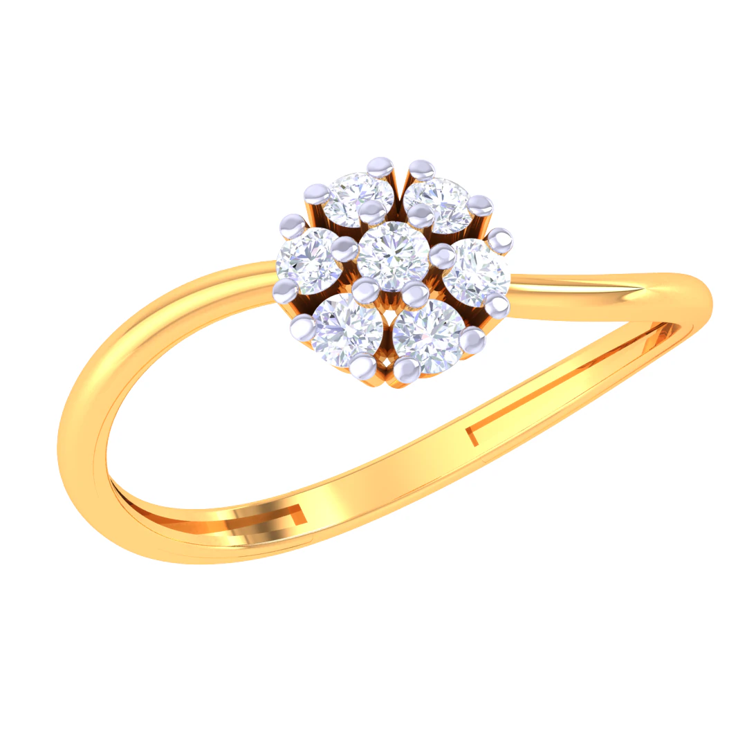 Printable 3D jewelry model of Lady diamond ring 3D Model .c4d .max .obj .3ds .fbx .stl .blend