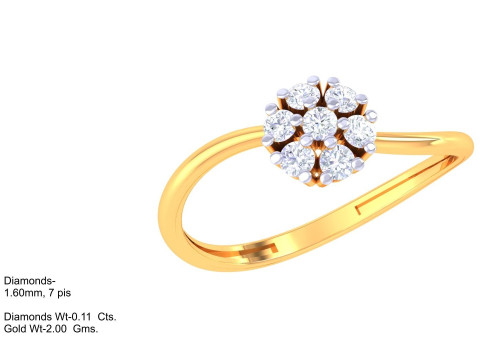 Printable 3D jewelry model of Lady diamond ring 3D Modell
