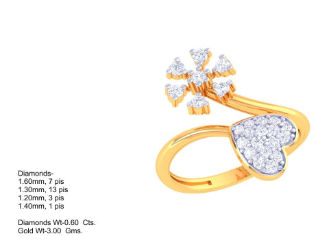 Printable 3D jewelry model of Lady diamond ring Modèle 3D