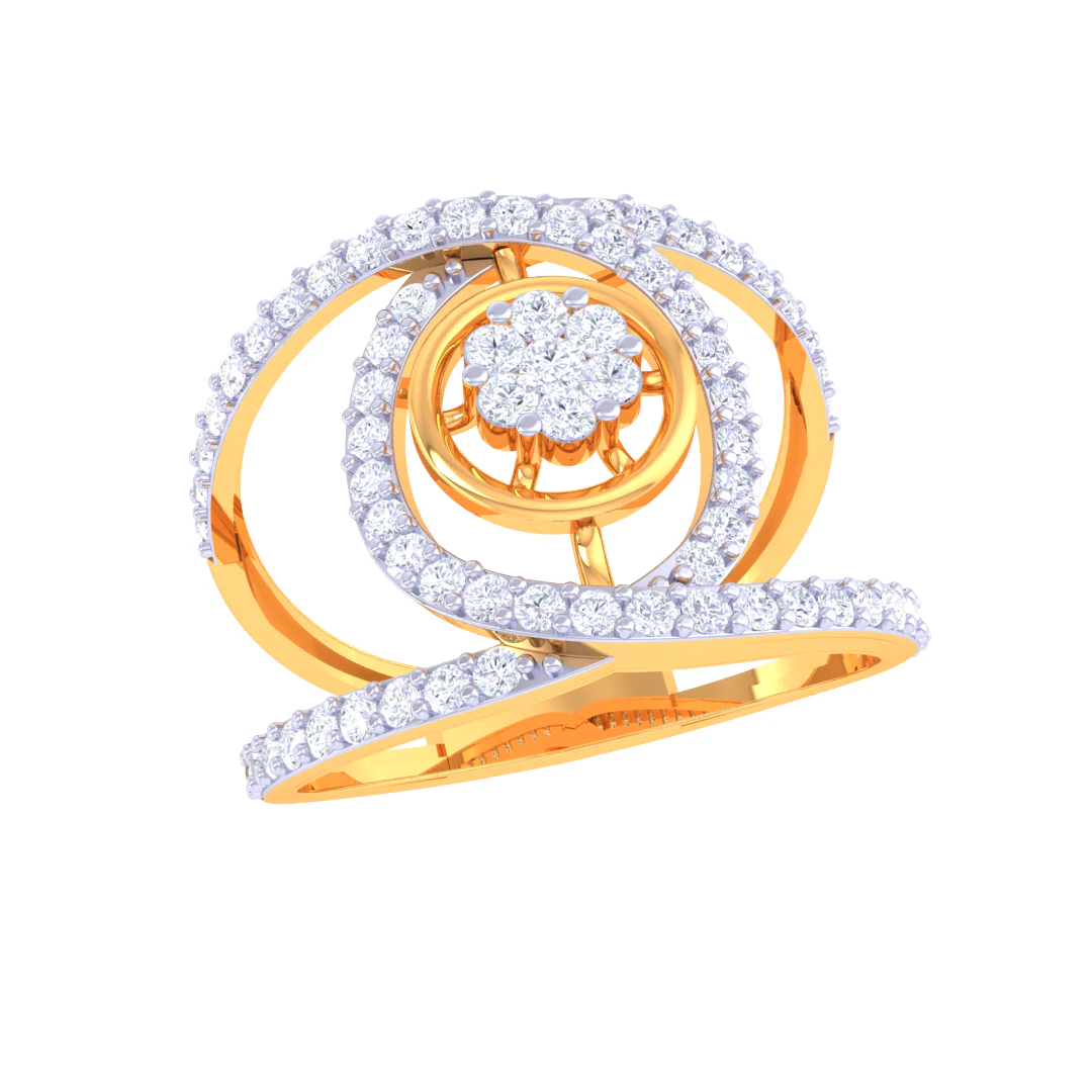 Printable 3D jewelry model of Lady diamond ring 3D Model .c4d .max .obj .3ds .fbx .stl .blend 