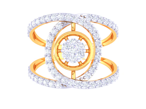 Printable 3D jewelry model of Lady diamond ring 3D Model