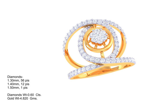 Printable 3D jewelry model of Lady diamond ring Model 3D