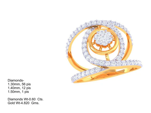 Printable 3D jewelry model of Lady diamond ring 3D Model
