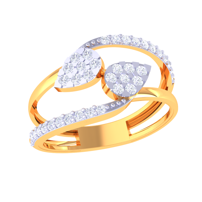 Printable 3D jewelry model of Lady diamond ring 3D मॉडल .c4d .max .obj .3ds .fbx .stl .blend