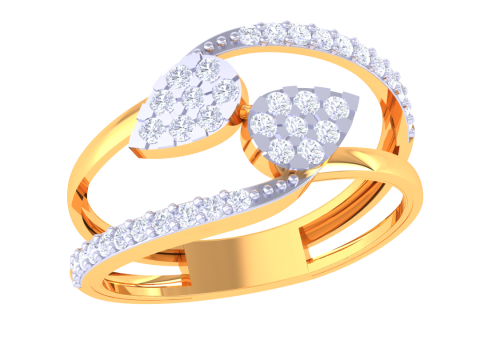 Printable 3D jewelry model of Lady diamond ring 3D मॉडल