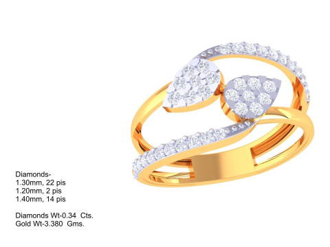Printable 3D jewelry model of Lady diamond ring 3D मॉडल