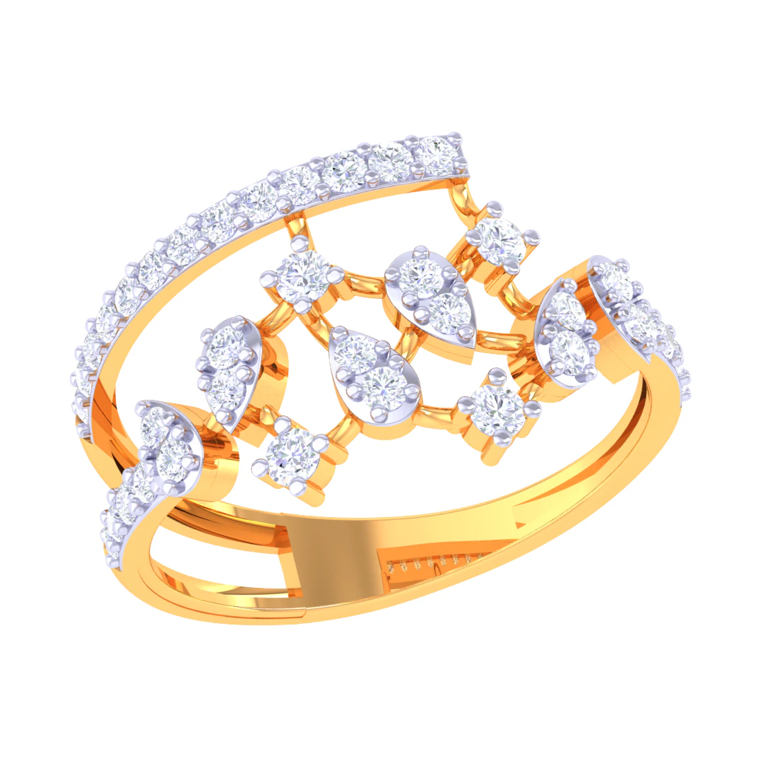 Printable 3D jewelry model of Lady diamond ring 3D Model .c4d .max .obj .3ds .fbx .stl .blend 