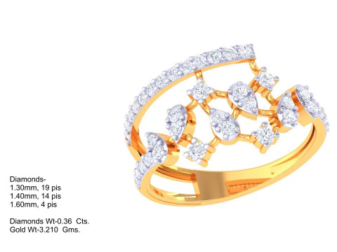 Printable 3D jewelry model of Lady diamond ring 3D Model