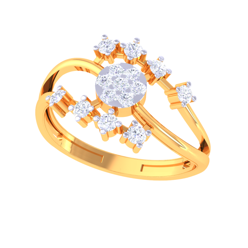 Printable 3D jewelry model of Lady diamond ring Modello 3D .c4d .max .obj .3ds .fbx .stl .blend
