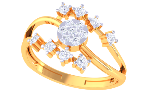 Printable 3D jewelry model of Lady diamond ring 3D 모델