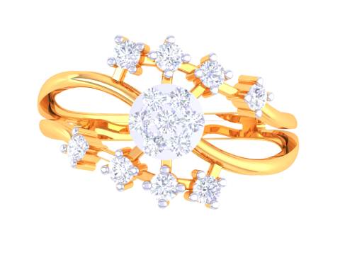 Printable 3D jewelry model of Lady diamond ring Modello 3D