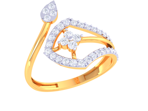 Printable 3D jewelry model of Lady diamond ring Model 3D