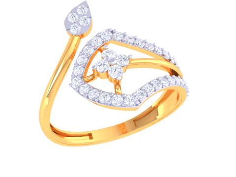 Printable 3D jewelry model of Lady diamond ring 3D Model