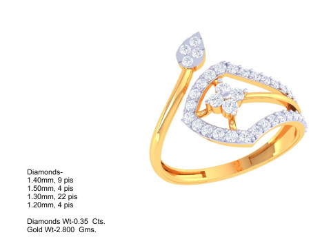 Printable 3D jewelry model of Lady diamond ring Model 3D