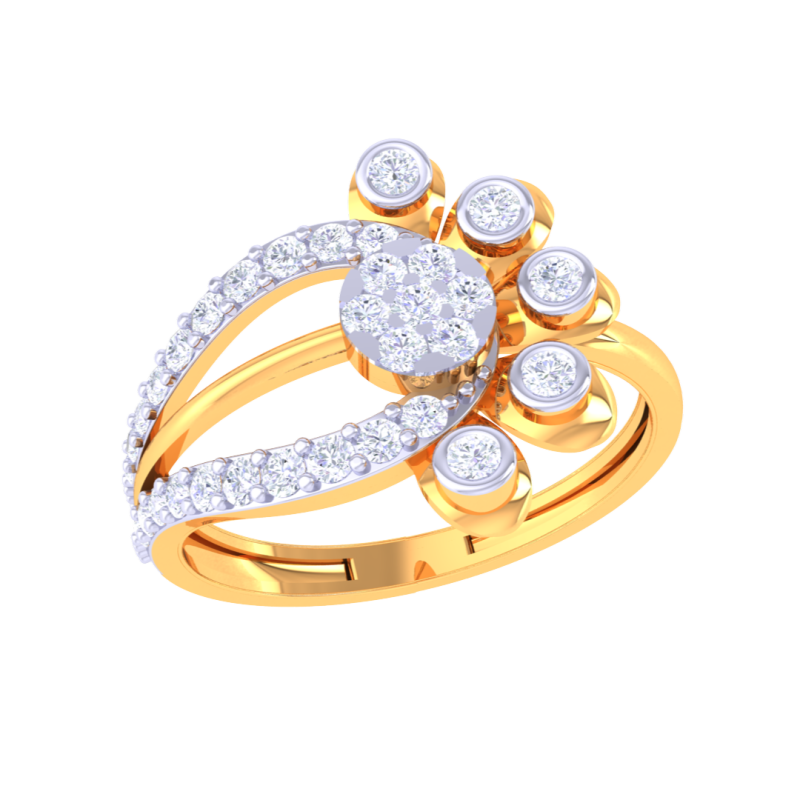 Printable 3D jewelry model of Lady diamond ring 3Dモデル .c4d .max .obj .3ds .fbx .stl .blend 