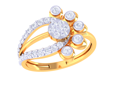Printable 3D jewelry model of Lady diamond ring Modello 3D